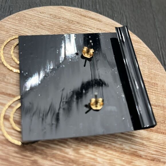 NWT Fashion Earrings Drop Dangle Earrings - Pink Gold - Elegant Bold Jeweled - Picture 4 of 5